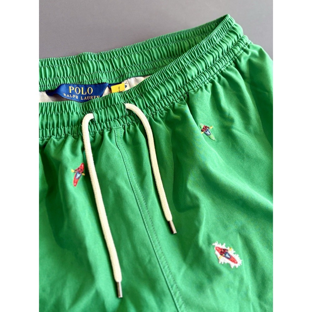Polo Ralph Lauren Mens 'Traveler' Swim Trunks Size XXL | Green Kayak Print